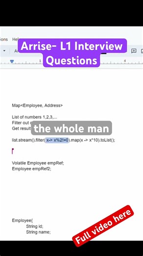 Java Interview Prep: Arrise 1st Round Questions Explained! #shorts #javainterviewquestions #java