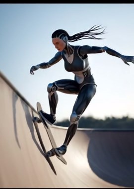 Futuristic Female Robot Skater Redefines Human Motion Perfection #CyberGirl #AIperfection #FutureSport #RobotExpo #cybernews