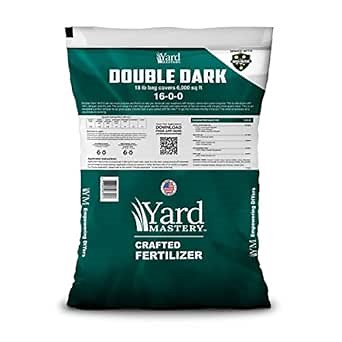 Amazon.com : Yard Mastery Double Dark 16-0-0 Granular Lawn Fertilizer with 6% Iron and Bio-Nite - 18lb Bag Covers 6,000 sq ft - Green Up Your Lawn Without Excess Growth - Apply Year Round : Patio, Lawn & Garden