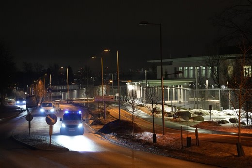 Police investigate an explosion outside the US Embassy in Oslo