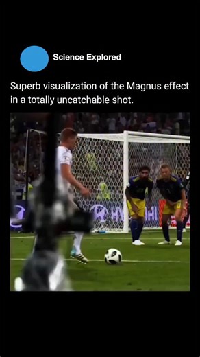 🧠 on Instagram: "The Magnus effect occurs when a spinning object moves through a fluid, like air, creating a difference in pressure on either side of the object. This causes it to curve in the direction of the lower pressure. You can see this in action when a soccer ball curves mid-flight after a spin is applied. The faster the spin, the more pronounced the curve, making it a key factor in sports and even aerospace engineering. [ Source - @fifaworldcup ] #Science #Physics #Learning #Soccer #Vir