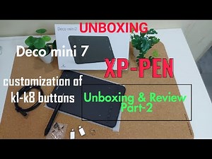 Deco Mini 7 XP-Pen pad review and customization of k1 - k8 buttons and drawing area - Part2