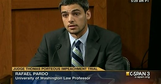 Judge Porteous Impeachment Trial, Rafael Pardo Testimony, Part 1