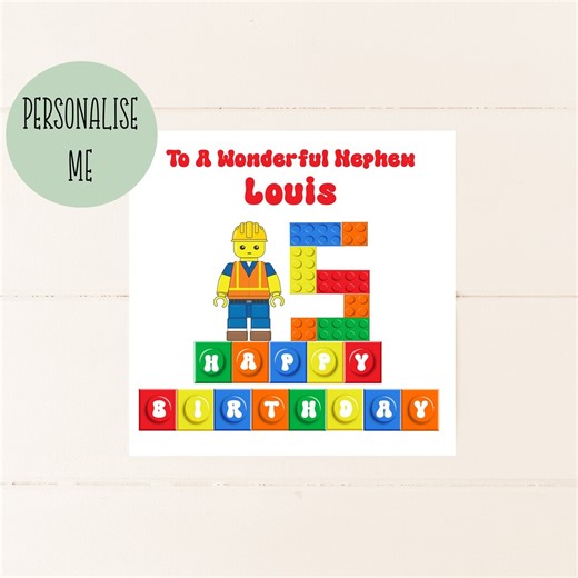 Happy Birthday Card, Lego, for Boy, Brother, Son, Nephew, God Son, Happy 6th Birthday 1ST 2ND 3RD 4TH 5TH 7TH 8TH 9TH 10TH - Etsy UK