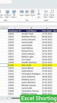 Excel Shorting #Shorts #ExcelShorts #ExcelTips #MicrosoftExcel #ExcelLearning #DataAnalysis