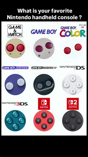 What is your favorite Nintendo handheld console? #nintendo #gameboy #gameboyadvance #nintendods #switch