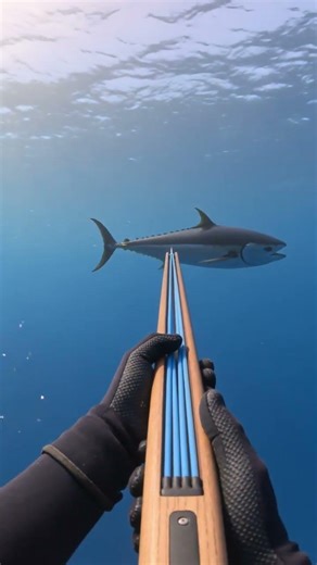 That tuna didn't stand a chance! 🔱⚡ #spearfishing #blueocean #shorts