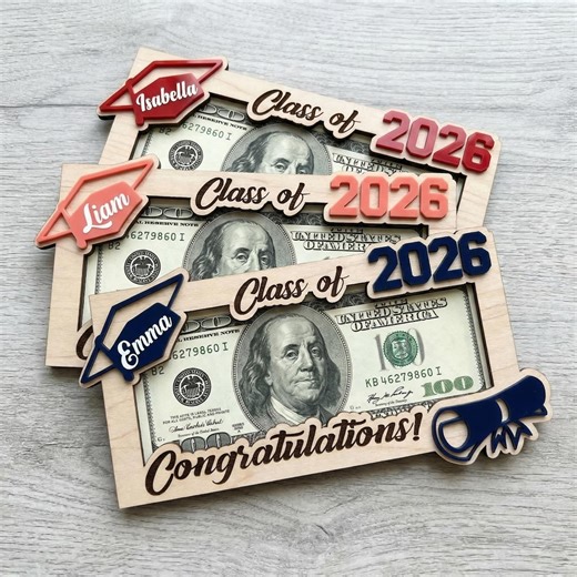 Graduation Money Holder Personalized,graduation Gift,class of 2026,high School Graduation,gift for Graduates,high School Senior MS83 - Etsy