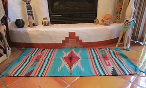 Navajo Designed Wool Turquoise Southwest Rug-new! 20" X 40" Order NOW! - Etsy