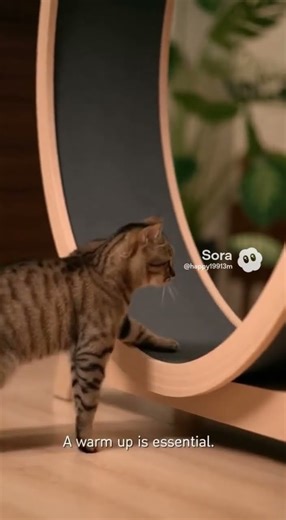 Cat Goes Full Speed on the Exercise Wheel 😂🐱 #Shorts