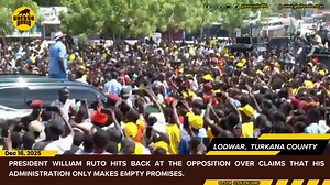 2.9K views · 63 reactions | President William Ruto hits back at the opposition over claims that his administration only makes empty promises. Speaking during the laying of the foundation stone for Turkana University Students' Hostel in Turkana County, Ruto argued that the opposition has failed to present a solid manifesto or offer practical alternatives to government policies. #GRNews #Lodwar #Goteana #stenjenijamo | Ghetto Radio 89.5 | Facebook