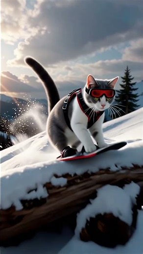 This Cat’s Snowboarding Skills Are INSANE