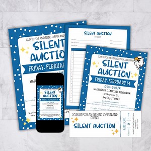Silent Auction Template: Invitation, Flyer, Ticket (edit in Canva) - Etsy