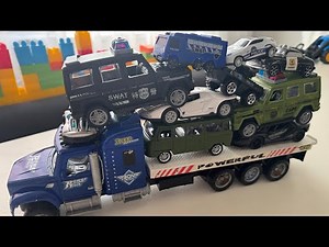 Big Toy Truck Unloads Cars on Track | Fun Toy Vehicle Video! 🚛🚗