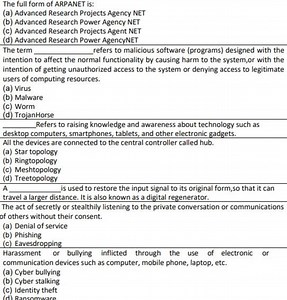 The full form of ARPANET is:(a) Advanced Research Projects Age... | Filo