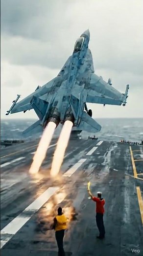 Su-33 Flanker-D Near Miss at Aircraft Carrier 🚁💥