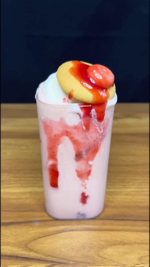 STRAWBERRY CRUNCH MILKSHAKE ASMR🍓🍬 | RELAXING LOFI ASMR #asmr #asmrsounds #shorts #viral