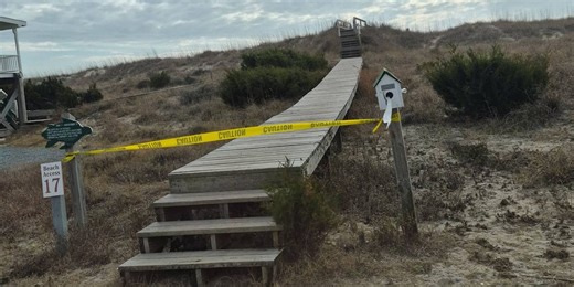 Potential ordnance shuts down beach access point in Bald Head Island
