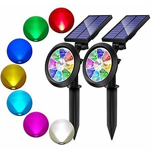 [Hot Item] RGB Color Changing 2 in 1 Wall Mounted Outdoor Solar Powered Spotlights