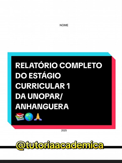 Modelo Gratuito de Relatório de Estágio UNOPAR/Anhanguera