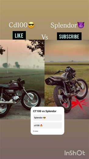 splendor vs ct100 modified vote 🗳 #shorts #shortsfeed #splendor