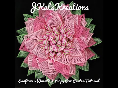 Mesh Sunflower Wreath Tutorial [plus Loopy Bow Flower Wreath Center]