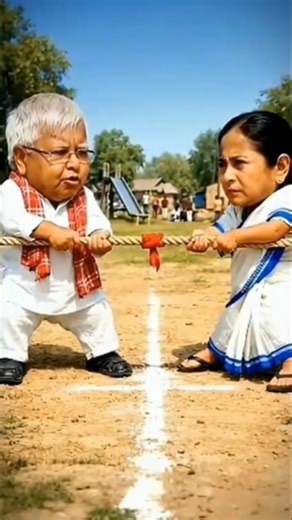 🤣 Political Tug of War | Lalu Yadav vs Mamata Banerjee Funny Video 😂 #funny #trending #shorts