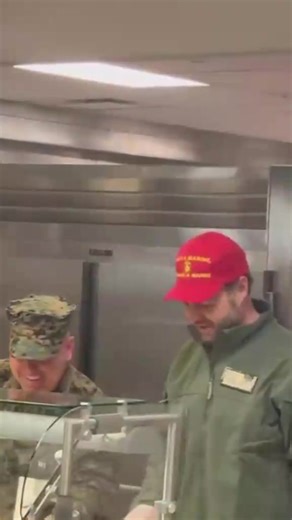 Vice President JD Vance visited Quantico Marine Base this week, during his time there he took an opportunity to feed Marines at the base. Imagine being fed by the VP of the USA, who is also a Marine vet. Pretty cool. Semper Fi. #JDVance #VicePresident #Quantico #vetradiosyndicate #army #navy #airforce #marines #Ohio #buckeyes #Leadership #america #whitehouse | Vet Radio Syndicate
