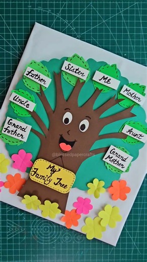 Family Tree Project 🌳🤩 #diy #shorts #familytree #family #project #papercraft #youtubeshorts #craft