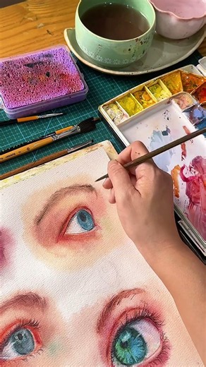 How to watercolor painting an eye?
