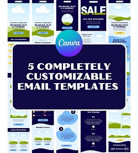 Email Marketing Design Templates - 5-pack - Customizable Designs for E-commerce Businesses - Etsy Canada