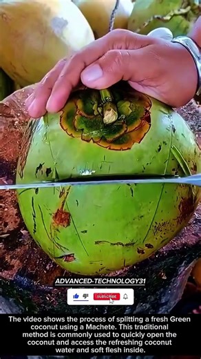 Skillful Coconut Splitting Using a Machete !! #shorts #innovation #tool