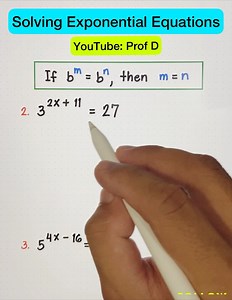 209K views · 10K reactions | How to Solve Exponential Equations - Part 2 樂 | Prof D | Facebook