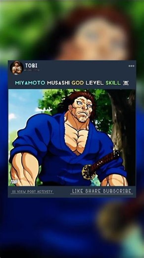 miyamoto musashi god level skill ⚔️☠️#bakidou