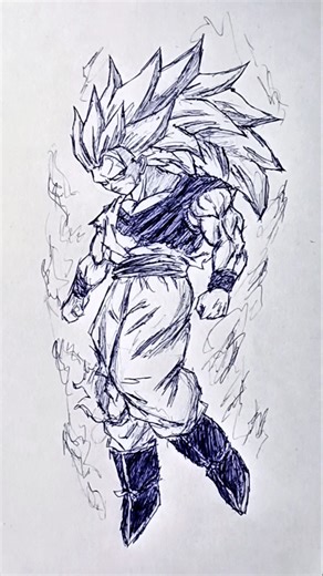 Goku Ssj3 ☠️ Speed Drawing StickMan #shorts #anime #drawing #goku #dragonball