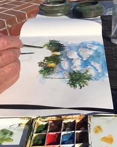Tony's working on a watercolor in the Bahamas. Beautiful! | Tony Bennett