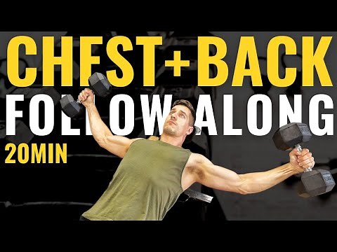 20 MINUTE CHEST AND BACK WORKOUT with Dumbbells and Bench