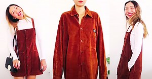 How To Turn A Men's Shirt Into An Overall Dress