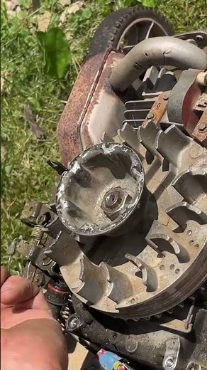 fix lawnmower PULL STRING won’t retract (broken flywheel key) briggs & stratton