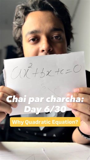 Vishakh Pandey on Instagram: "Day 6/30: Why Quadratic Equations?🤔 #maths #equations #quadraticequation #physics #motion #projectile #newton #education #vishakhbhaiya"