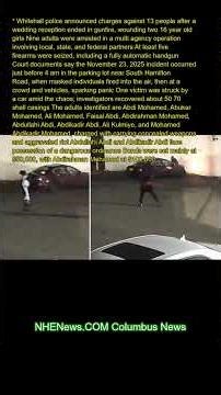 Whitehall police announced charges against 13 people after a wedding reception ended in gunfire, wou