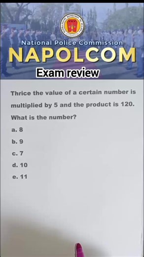 9.4K views · 209 reactions | Napolcom exam review / basic operation / basic algebra #civilserviceexam2026 #mathematics #NAPOLCOM #exampreparation #math | Arturo Infornon Malag Jr. | Facebook