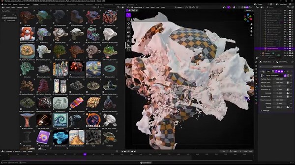 🔥+50 Ultimate Generators Bundle V2 | 50+ Procedural Geometry Nodes & Simulation Setups for Blender