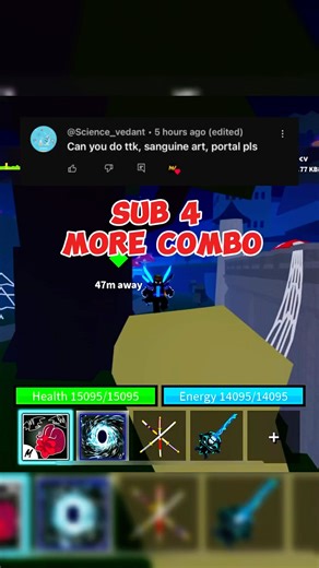 Sanguine portal TTK combo #bloxfruits #viral #shorts #mrgamervein