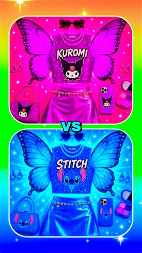 #choose Purple 💜 Vs Blue 💙 Kuromi and Stitch Lisa and Lena #kuromi #stitch #tiktok #lisaorlena #vs