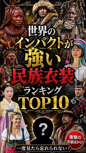世界で最もインパクトが強い民族衣装はなに？インパクトが強い民族衣装ランキングTOP10【日本で一番インパクトが強い民族衣装はなに？】 #クイズ #ランキング #雑学 #勉強