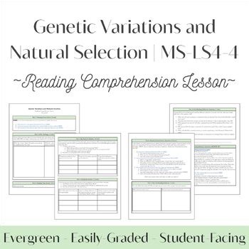 Genetic Variations and Natural Selection Reading Comprehension Lesson | MS-LS4-4