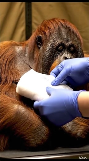 Injured Orangutan Gets Medical Help - Beautiful Rescue! #viral #shorts