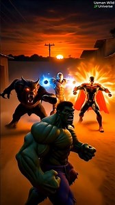 HULK vs Creature, Robot & Superhero in Village Alley 💥 | Epic 3v1 Fight! #shorts