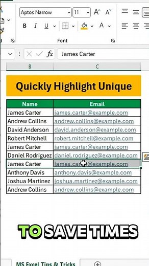 Quickly Highlight Unique Values in Excel | Identify Unique Data Instantly ⚡